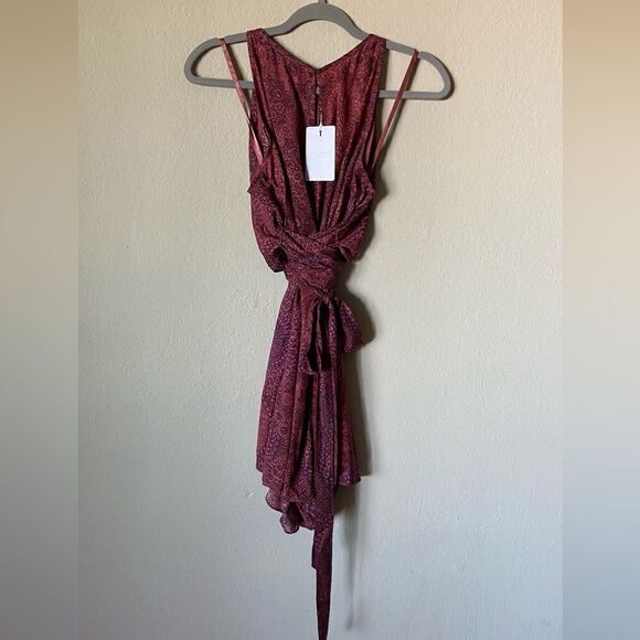 NWT Ted Baker Odesia Purple Pink Romper Print Wrap Front Size 8 - Picture 10 of 16